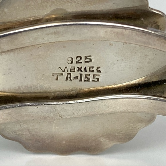 Sterling Silver Brass Bracelet Sun Celestial Cuff Taxco Vtg Mexico 925 TA-155 - Picture 6 of 10